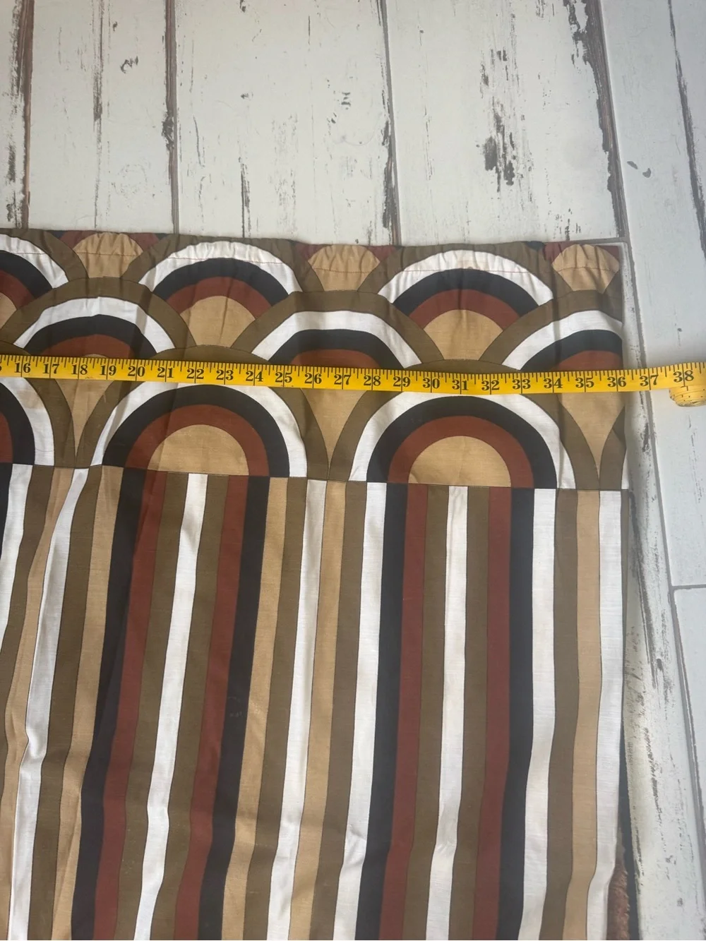 Vintage 1970s era mod design Vera brand drape set.